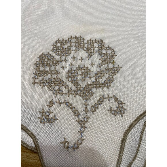 Vintage Linen Hand Cross Stitch Napkins Set of 4 - Picture 4 of 6